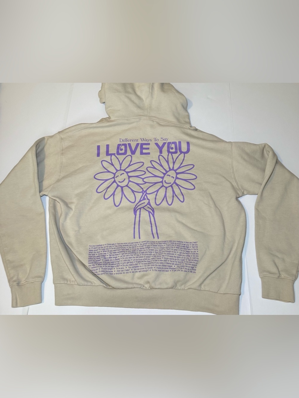 Lonely Ghost This Song Reminds Me Of You Hoodie Tan Purple Cream Size XL - Picture 6 of 7